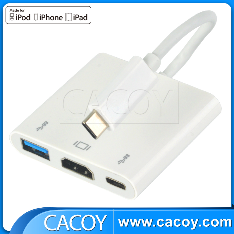 USB 3.1 type C to HDMI+Type C Female +USB HUB adapter